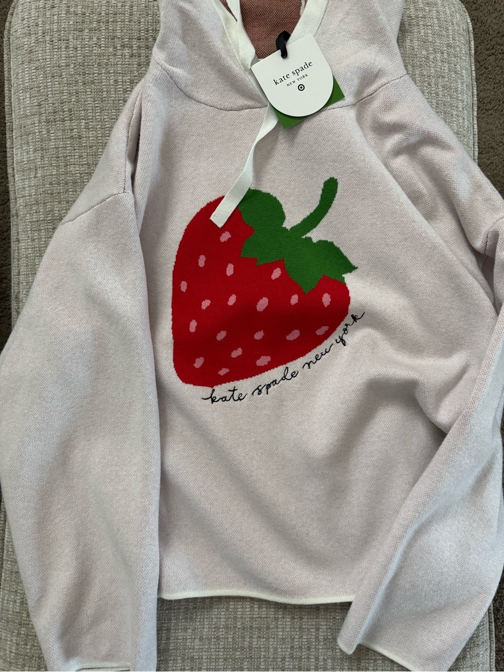 Kate Spade New York x Target Women's Strawberry Hooded Sweater, Size XXL, NWT
